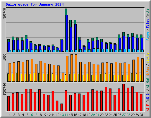 Daily usage for January 2024