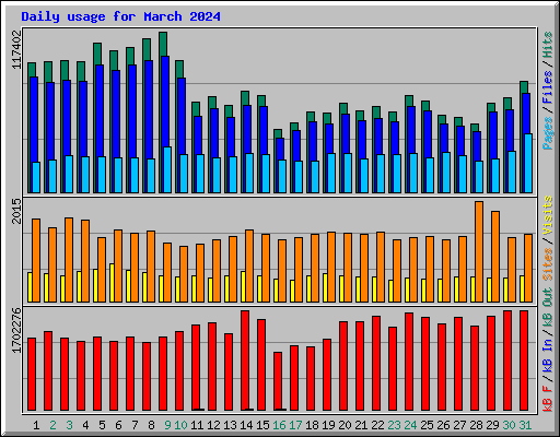 Daily usage for March 2024