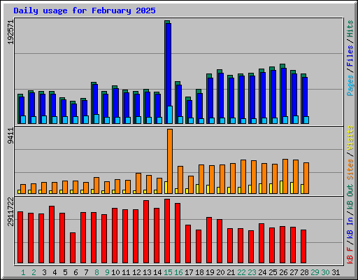 Daily usage for February 2025