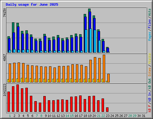 Daily usage for June 2025