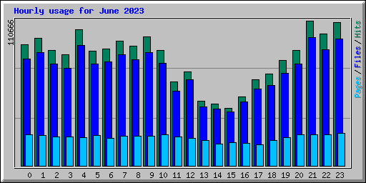 Hourly usage for June 2023