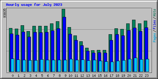 Hourly usage for July 2023