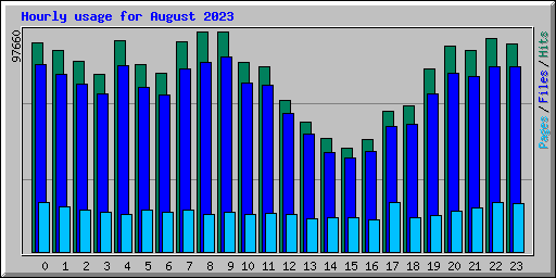 Hourly usage for August 2023