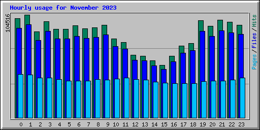 Hourly usage for November 2023