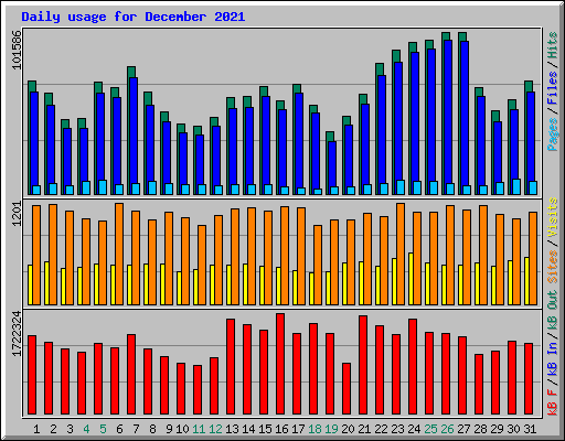 Daily usage for December 2021